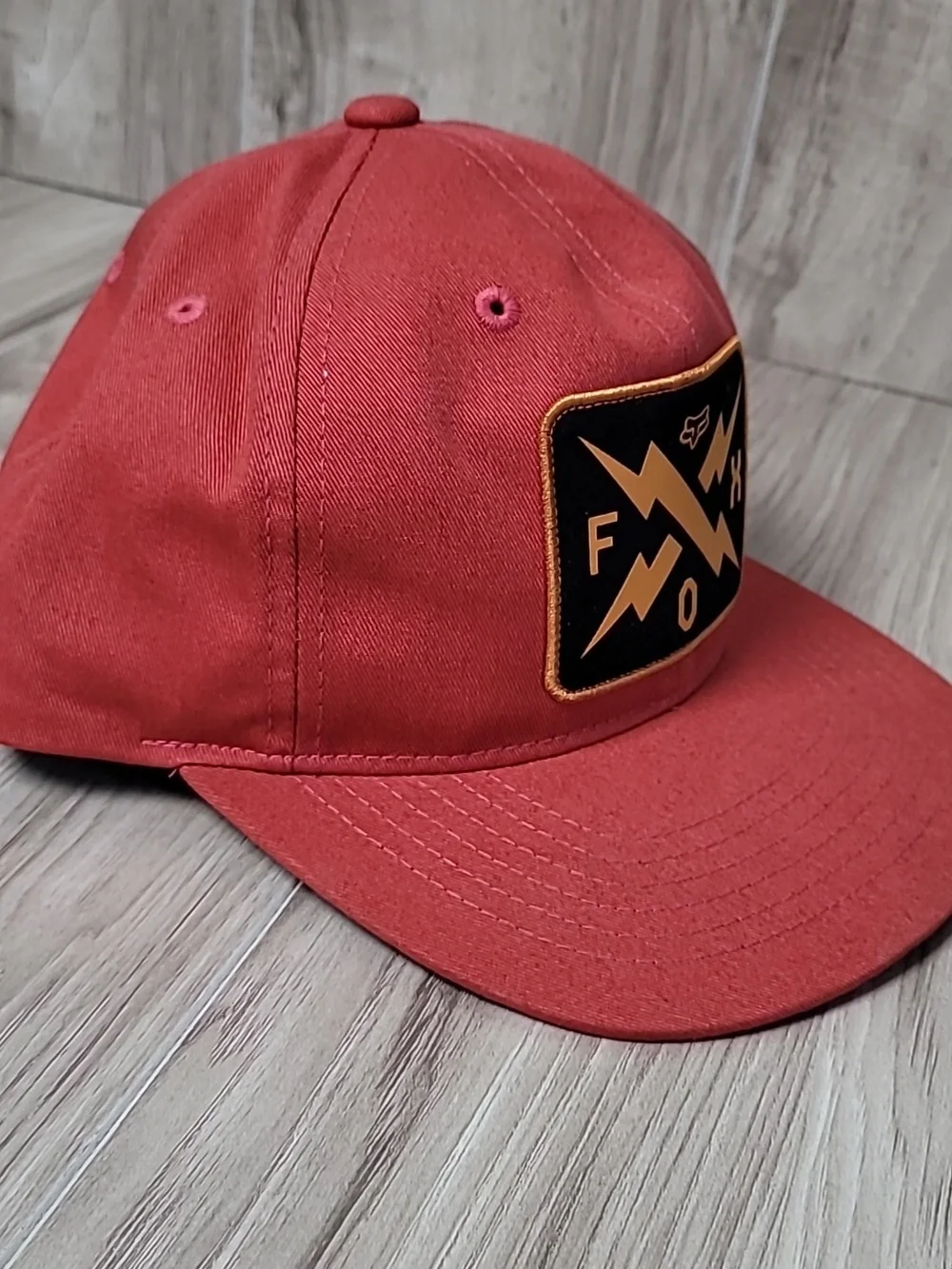 Fox Racing Calibrated X Patch Retro Logo Red Snapback Adjustable Hat Cap